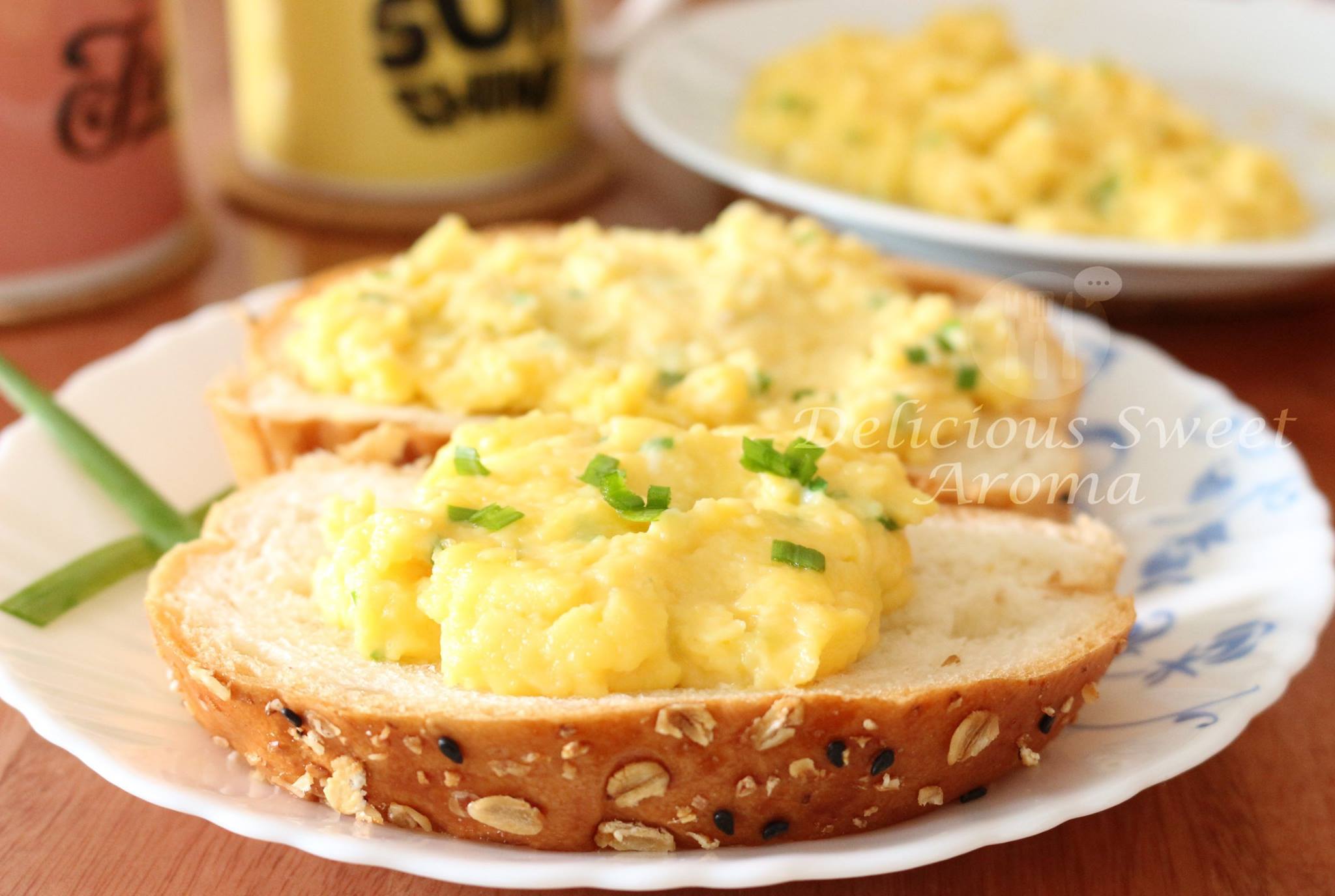 Eggs for breakfast, healthy recipe with bread